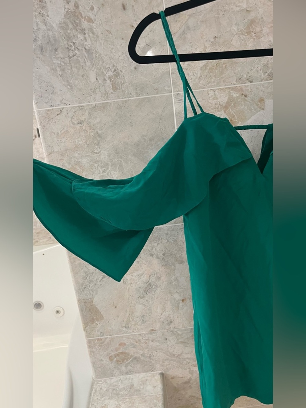 Animale Teal Green Cold-Shoulder Mini Dress - Picture 6 of 11